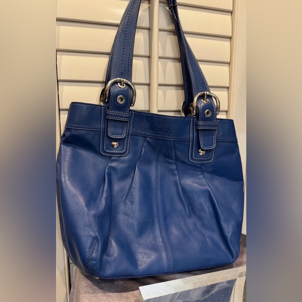 Coach Royal Blue Leather Shoulder Bag